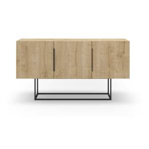 Nízká komoda v dekoru dubu v přírodní barvě 150×80 cm Titan – Marckeric