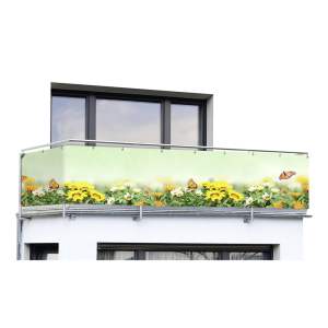 Žluto-zelená plastová balkonová zástěna 500×85 cm Butterfly – Maximex