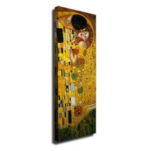 Nástěnná reprodukce na plátně Gustav Klimt The Kiss, 30 x 80 cm