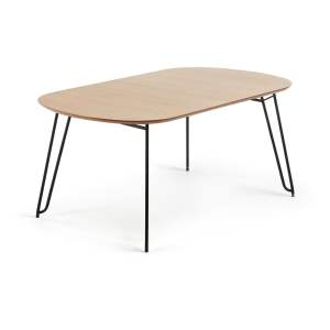 Rozkládací jídelní stůl v dekoru dubu v přírodní barvě 100×170 cm Novac – Kave Home