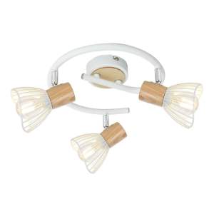 Bílo-přírodní stropní svítidlo s kovovým stínidlem 42×42 cm Chile – Candellux Lighting