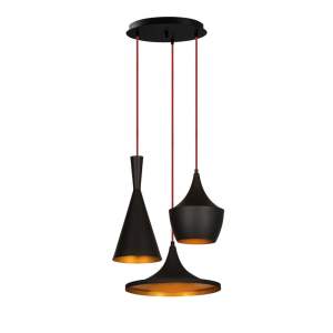 Černé závěsné svítidlo pro 3 žárovky Opviq lights Elmas
