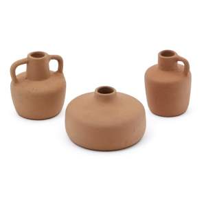Oranžové terakotové vázy v sadě 3 ks (výška 6 cm) Sofra – Kave Home