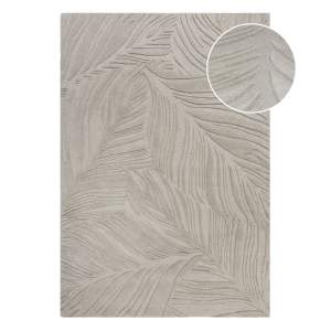 Šedý vlněný koberec Flair Rugs Lino Leaf, 120 x 170 cm
