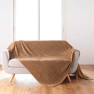 Hnědý přehoz z mikroflanelu 180×220 cm Arya – douceur d’intérieur