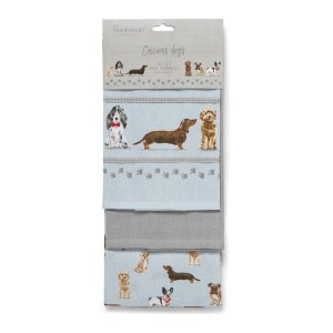 Sada 3 kuchyňských utěrek Cooksmart ® Curious Dogs