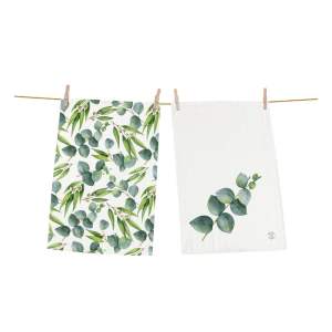 Sada 2 bavlněných utěrek Butter Kings Floating Eucalyptus, 50 x 70 cm
