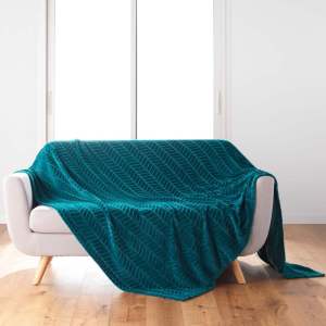Modrý přehoz z mikroflanelu 180×220 cm Arya – douceur d’intérieur