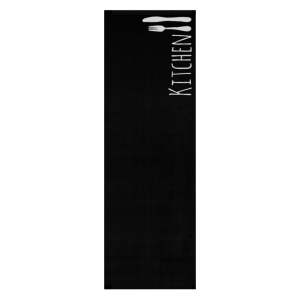 Černý běhoun Zala Living Cook & Clean Kitchen Cutlery, 50 x 150 cm
