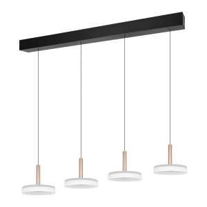LED stmívatelné závěsné svítidlo v černobílo-zlaté barvě se skleněným stínidlem Celeste – Trio