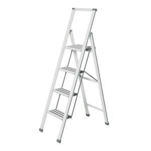 Bílé skládací schůdky Wenko Ladder, výška 153 cm