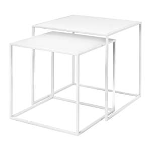 Bílé kovové konferenční stolky v sadě 2 ks 40×40 cm Fera – Blomus