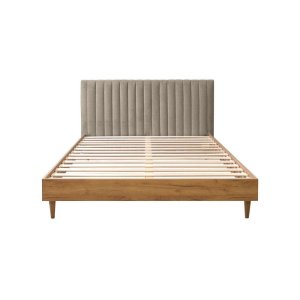 Béžová/přírodní dvoulůžková postel s roštem 180×200 cm Oceane – Bobochic Paris