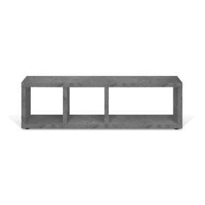 Šedý TV stolek v dekoru betonu 150×45 cm Berlin – TemaHome