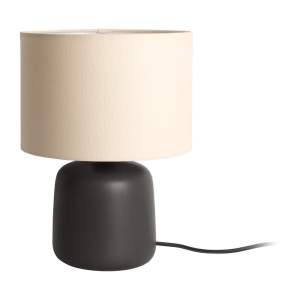 Matně černá stolní lampa s textilním stínidlem (výška 33 cm) Alma – Leitmotiv