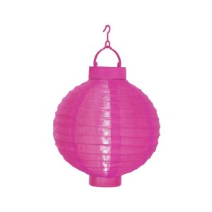 Růžový venkovní solární LED lampion Star Trading, ø 20 cm