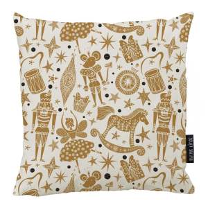 Povlak na polštář s vánočním motivem 45×45 cm Golden Nut Cracker – Butter Kings