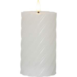 Bílá vosková LED svíčka Star Trading Flamme Swirl, výška 15 cm