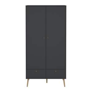 Antracitová šatní skříň 99×200 cm Bodo – Tvilum