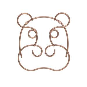 Nástěnný ocelový háček v měděné barvě Hippo – Metaltex