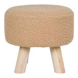 Béžová podnožka z textilie bouclé Aberdeen – House Nordic