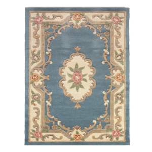 Modrý vlněný koberec Flair Rugs Aubusson, 75 x 150 cm