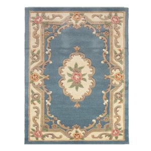 Modrý vlněný koberec Flair Rugs Aubusson, 75 x 150 cm
