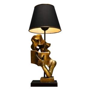 Stolní lampa v černo-zlaté barvě (výška 57 cm) Lecture – Opviq lights