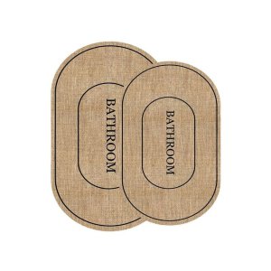 Černo-hnědé koupelnové předložky v sadě 2 ks 60×90 cm Jute Look – Mila Home