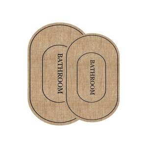 Černo-hnědé koupelnové předložky v sadě 2 ks 60×90 cm Jute Look – Mila Home