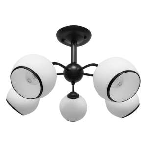 Černo-bílé stropní svítidlo se skleněným stínidlem 56×56 cm Marinen – Candellux Lighting