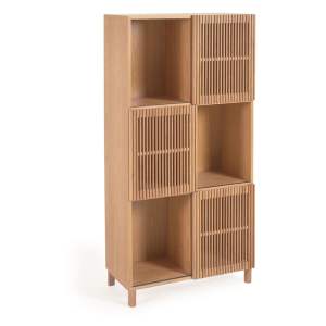 Knihovna v dekoru dubu s posuvnými dveřmi v přírodní barvě 85×170 cm Beyla – Kave Home