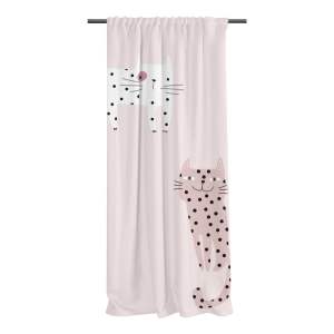 Růžový dětský závěs 250×110 cm Meow Meow – Butter Kings