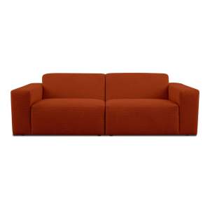 Pohovka z textilie bouclé v cihlové barvě 228 cm Roxy – Scandic