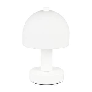 Bílá stolní lampa se skleněným stínidlem (výška 19 cm) Glenn – Trio