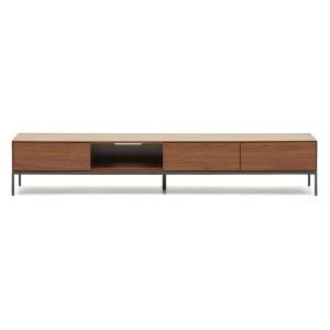 TV stolek v dekoru ořechu v přírodní barvě 195×35 cm Vedrana – Kave Home