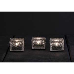 Sada 3 venkovních solárních svíček Star Trading Candle Icecube, výška 5,5 cm