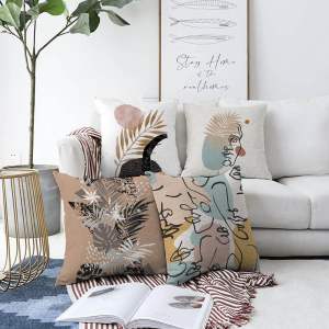 Sada 4 povlaků na polštáře Minimalist Cushion Covers Autumn, 55 x 55 cm