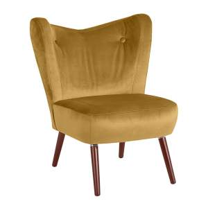 Žluté křeslo Max Winzer Sari Velvet