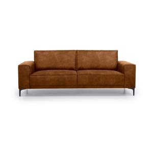 Koňakově hnědá pohovka z imitace kůže 224 cm Copenhagen – Scandic