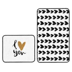 Bílo-černé koupelnové předložky v sadě 2 ks 60×100 cm – Mila Home