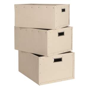 Béžové kartonové úložné boxy v sadě 3 ks Ture – Bigso Box of Sweden
