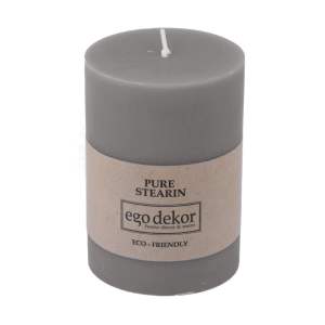 Šedá svíčka Eco candles by Ego dekor Friendly, doba hoření 37 h