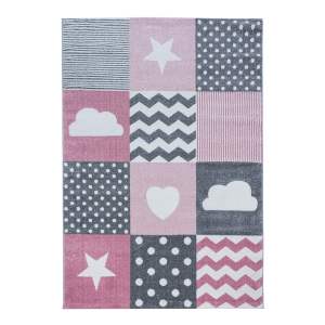 Růžovo-šedý dětský koberec 80×150 cm Kids – Ayyildiz Carpets