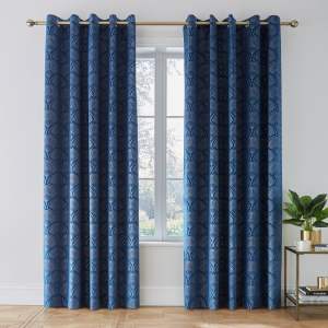 Modré závěsy v sadě 2 ks 229×168 cm Art Deco Pearl – Catherine Lansfield