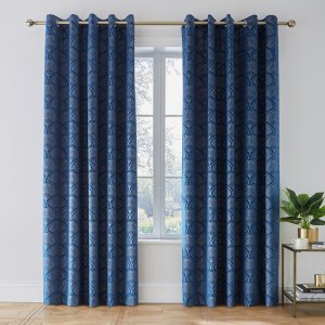 Modré závěsy v sadě 2 ks 229×168 cm Art Deco Pearl – Catherine Lansfield