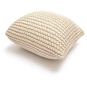 Béžový polštářový puf Bonami Essentials Knit