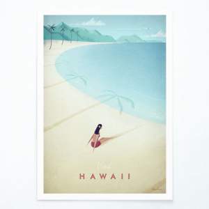 Plakát Travelposter Hawaii, 30 x 40 cm