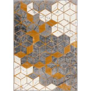 Koberec v okrově žluté a šedé barvě 80×150 cm Soft – FD