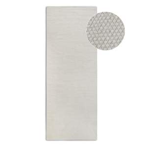 Krémový ručně tkaný běhoun s příměsí vlny 80×200 cm Pradesh Natural White – Elle Decoration